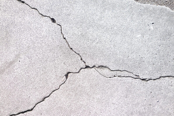 Cracks in a cement or conrete building foundation