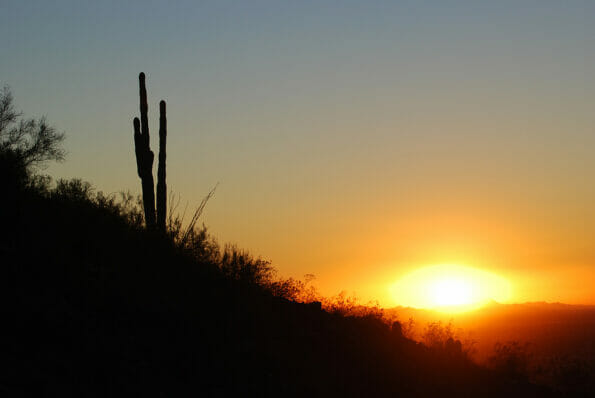 Scenery surrounding Phoenix Arizona United States. Sunset.