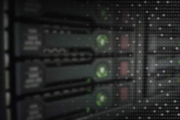 digital background - business data storage conpect - server in server room