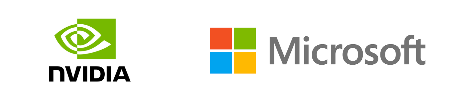Merged logos of NVIDIA and Microsoft
